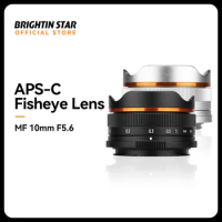 Brightin Star 10mm F5.6 Fisheye Wide Angle APS-C Mirrorless Camera Lens for Sony ZV-E10 A6400 Canon EF-M Nikon Z Fujifilm 10 5.6