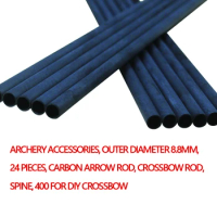 Archery accessories, outer diameter 8.8mm, 24 pieces, carbon arrow rod, crossbow rod, spine, 400 for DIY crossbow