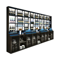 Bar Cabinet Locker Wine Rack Wall Wine Bottle Shelf Iron Restaurant Sideboard Cabinet