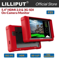 LILLIPUT 5.4 Inch on Camera DSLR Field Monitor FHD HDR 3G-SDI 4K HDMI 60 Hz 3D LUT Waveform DCI-P3 Color Space FS5