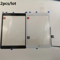 2pcs/lot For Apple iPad 7 10.2 7th Gen A2197 A2198 A2200 Touch Screen Digitizer Outer Glass Panel With Home Button Flex cable