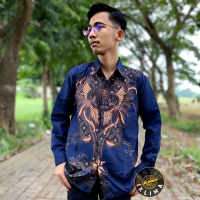Baju Kemeja Batik Pria Lengan Panjang Motif Floiy Terbaru - Baju Batik Pria Keran Modern Lengan Panj