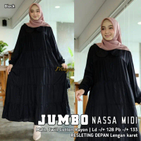 NASSA GAMIS MIDI JUMBO POLOS RAYON CRINGKEL AIRFLOW IMPORT TERBARU TERMURAH DAN TERLARIS 2023 Dress 