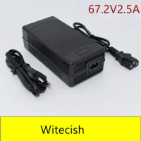 16S 60V Li-ion Charger 67.2V 2A 67.2 Volt 2.5A Lithium Charger T/PC/IEC 3PIN Plug for 60V 20AH Ebike Scooter Motorcycle Battery