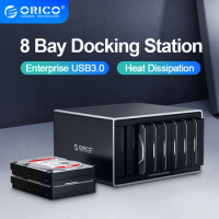 ORICO NS Series 3.5 Inch 8 Bay USB3.0 HDD Docking Station SATA to USB3.0 HDD Enclosure with 120W Power HDD Case for PC Laptop