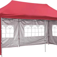 10x20 Ft Wedding Party Canopy Tent Pop up Instant Gazebo with Removable Sidewalls and Windows (4 Walls)