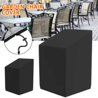 Stacked Chair Dust Cover with Storage Bag Waterproof Chair Covers Outdoor Garden Patio Furniture Protector Cover Chair Sofa