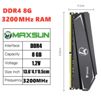 Maxsun Ram Memory ddr4 8GB 16g 3200MHz DIMM Desktop Memory Support Motherboard 2x16g 3200mhz
