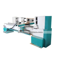 double aixs wood turning lathe machine with spindle for making table legs