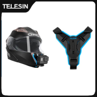 TELESIN Motorcycle Helmet Strap Mount Front Chin Stand Holder for GoPro Hero DJI Osmo Action Insta360 Action Camera Accessorie