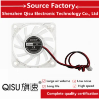 QISU-FAN New 6010-6cm hydraulic bearing 12V 5V LED luminous transparent USB cooling fan