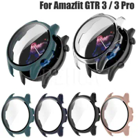 Full PC Protective Case For Amazfit GTR 3 Pro Smart Screen Protector Cases For Amazfit GTR 3 Cover + Tempered Glass Film Clear