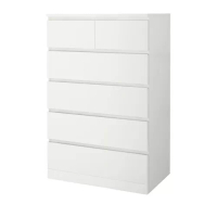 MALM 抽屜櫃/6抽, 白色, 80x48.2x123 公分