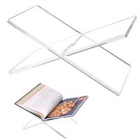 Acrylic Book Holder Open S/L Book Display Stand for Cookbook Art Book Bible Guest Book, Coffee Table Book Stand for Reading