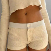Heart Eyelet Buttons Shorts for Women Summer Trending Clothes 2024 Kawaii Cute Short Pants Girls Youthful 200s Y2K Shorts Skort