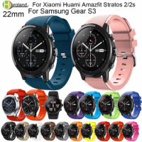 22mm Sport Silicone Strap For Samsung Gear S3 /For Huawei Watch GT 4 3 2 46mm Wristband Bracelet For Amazfit Stratos 3 2s 2 band