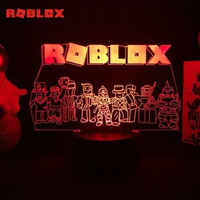 Cartoon Roblox 3D Night Light Desktop Colorful Ornaments Desk Lamp Bedside Student Boy Game Figure Decor Student Birthday Gift