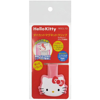 小禮堂 Hello Kitty 造型皮質磁鐵夾 吸鐵夾 事務夾 書籤夾 (紅 大臉) 4973307-520945