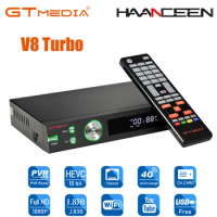 GTMEDIA V8 Turbo Satellite Receiver TV BOX Decoder H.265 HEVC 1080P HD DVB-S/S2/S2X+DVB-T/T2/Cable Support M3U CA Card VCM/ACM