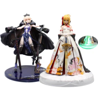 25cm Anime FATE Black Saber Figure Fate Stay Night Archer Figure Altria Pendragon Figura Crane Dress Figurine PVC Collection Toy