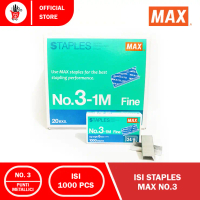 (1PCS) MAX Staples No.3-1M Isi Stapler Refill untuk MAX HD-3D HD-50 Guntacker TG-HC TG-A Kapasitas 2