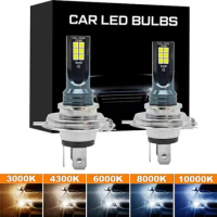 2Pcs New H4 H7 LED Headlight H11 H8 H9 H1 H3 Car Fog Light Bulbs 9005 9006 Hb3 Hb4 Auto Driving Running Lamps 12000LM 12V 6000K