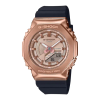 【CASIO 卡西歐】G-SHOCK粉金錶圈雙顯錶(GM-S2100PG-1A4)