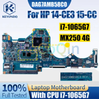 DAG7AMB58C0 For HP 14-CE3 15-CC Notebook Mainboard i7-1065G7 MX250 4G L67080-601 Laptop Motherboard Full Tested