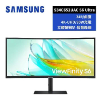 短促 SAMSUNG 34吋 ViewFinity S6 Ultra WQHD 曲面顯示器 S34C652UAC