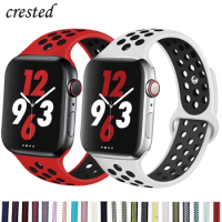 Silicone Strap For Apple Watch Bands 44mm 40mm 49mm 45mm 41mm 38mm 42mm Sport bracelet iWatch Ultra 2 Series 9 8 7 6 5 3 se band
