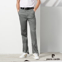 Pierre Cardin皮爾卡登 男款 彈性平口合身休閒長褲-灰綠色(5237879-47)
