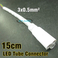 T5 T8 LED Tube Connector Cable 15cm 3 Pin 3 Hole One Ends For LED Tubes Power Connecting