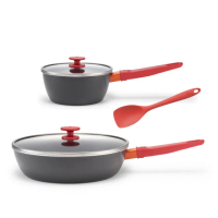 【ZWILLING 德國雙人】Now Plus黑曜鍋 IH不沾多用奶鍋18cm+不沾深平底鍋28cm-雙鍋5件組(德國雙人牌集團官方