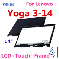 14''Original For Lenovo Yoga 3-14 LCD Display Touch Screen Digitizer Assembly For Lenovo Yoga3 14 Display with Frame Replacement
