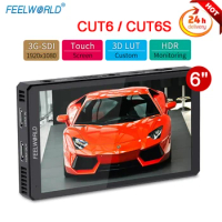 FEELWORLD CUT6 CUT6s 6 Inch HDR 3D HDMI Loop-out LUT Touch Screen on Camera Field DSLR Monitor Video for Youtube Live