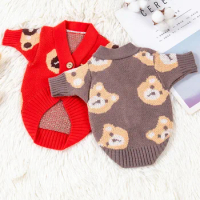 Autumn and winter clothes Short pet sweater Bomei cat teddy bear Schnauzer VIP small dog dog clothes