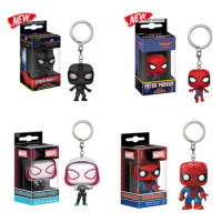 1Pcs New Movie Avengers Spider Man Keychain PVC Peter Parker Gwen Spider-Man Minifigures Collection Pendant Gift