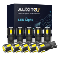 AUXITO 10Pcs T10 LED W5W 194 168 LED Car Side Interior Lights 12V Super Bright Bulb Auto White 6000K Parking Marker Dome Lamps