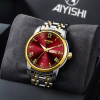 Stainless Steel Waterproof Non-mechanical New Business Quartz Men's Watches Steel Band Women's High-end Luxury Man Watch Gifts