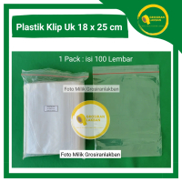Plastik Klip 18x25 isi 100 pcs Kantong Ziplock Bening Zipper Obat Makanan Baju