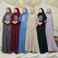Eid Safiyah Syar'i Premiumg - Gamis by Ayou mizzura bahan Tamarera Anti UV dengan Embroidery & Payet