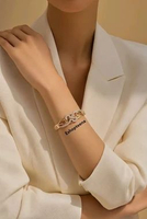 G01 GELANG BATU_GELANG RANTAI BATU EMAS SILVER TITANIUM #23