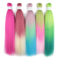 Rambut Yaki kalis api suhu rendah, rambut-sb3930 lurus panjang 26 inci, tocang mudah, rambut gentian