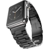 金屬三珠不銹鋼鏈條適用AppleWatch錶帶