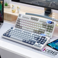 K86 Mechanical Keyboard RGB Light Bluetooth-compatible Hot-Swap Keyboard 3 Mode Personalized Keypad 87 Keys for PC Desktop Gamer