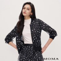 【MOMA】休閒波點網紗外套(黑色)