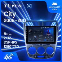 TEYES X1 For Honda City 2008 - 2013 Car Radio Multimedia Video Player Navigation GPS Android 10 No 2din 2 din dvd