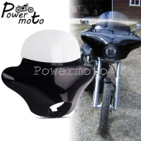 Front Outer Batwing Fairing Windshield Headlight Fairing Visor Cowl Mask for Harley Sportster Dyna Low Rider Street 750 Fat Bob