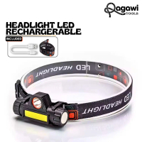 Senter Kepala COB Lampu LED Headlamp Emergency Super Terang Rechargeable Headlamp Led Senter Cas
