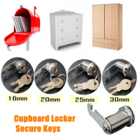 2Key 16/20/25/30mm Safe Cam Lock Pinball Arcade Machine Door Cabinet Toolbox Drawer For Filing Mailbox Drawer Cupboard